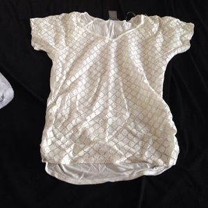 White and gold lace shirt