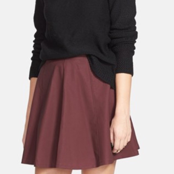 pleather faux leather skirt in mauve