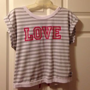 Striped open back tee