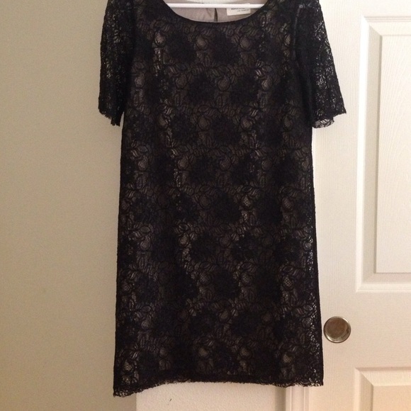 Black lace shift dress
