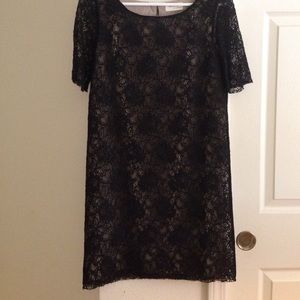 Black lace shift dress
