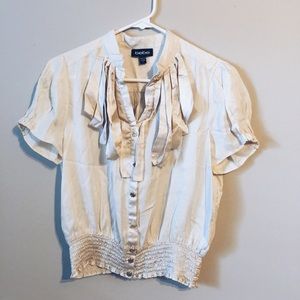 Bebe Cream Button Up Blouse