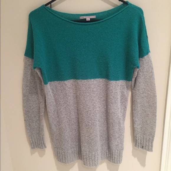 Teal and grey sweater