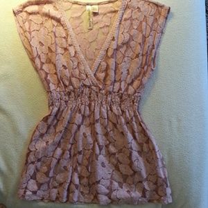 Pink lace top