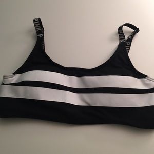 vs pink black and white bralette
