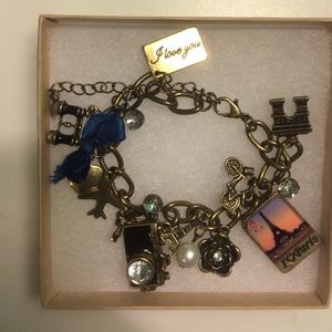 Paris themed charm bracelet