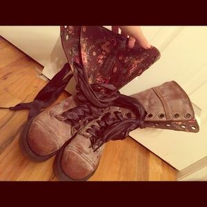 Brown Floral Dr. Martens