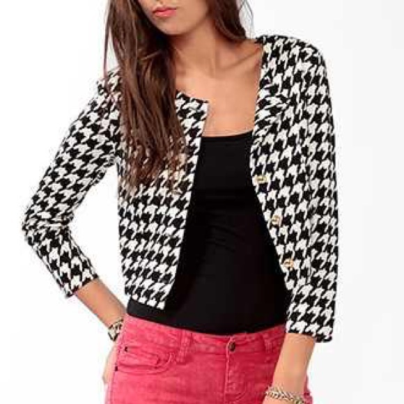 houndstooth cropped cardigan/blazer - Picture 4 of 4