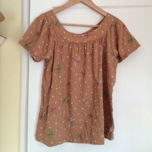 Cute Dragonfly Print Top