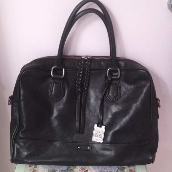 Frye Handbags - Beautiful plush black leather Frye handbag