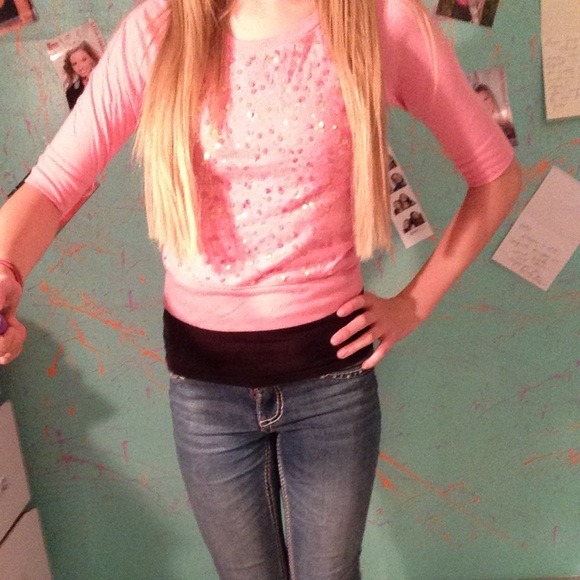 Pink sparkly crop top