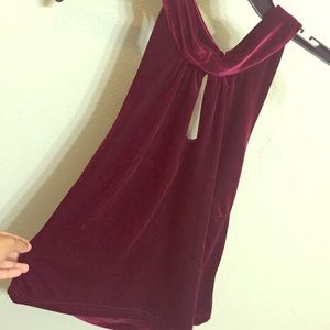 Burgundy velvet shirt