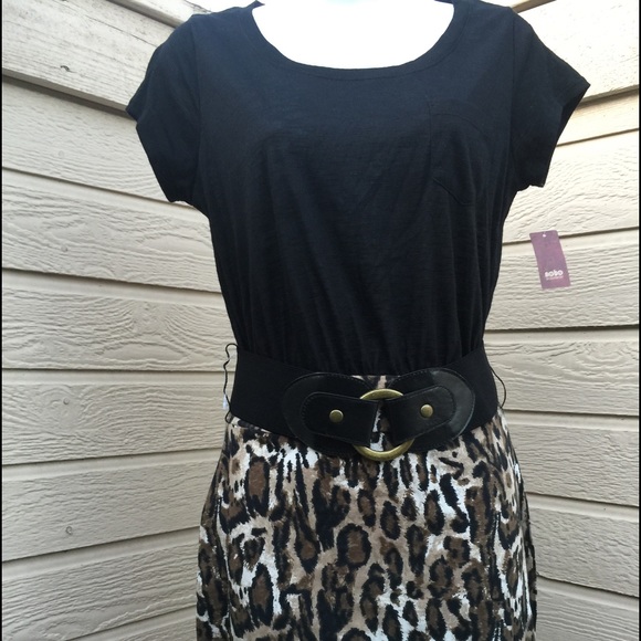 Animal print with black top dress!!!