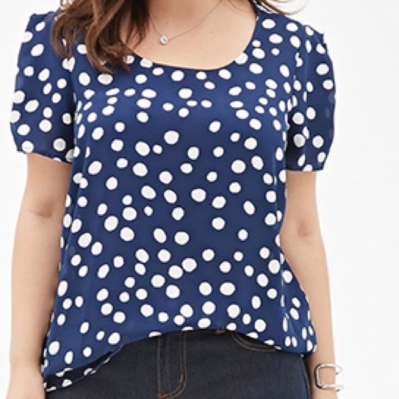 Forever 21 Plus Size Polka Dot Print Blouse