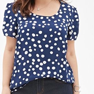Forever 21 Plus Size Polka Dot Print Blouse