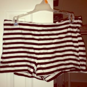 Black and white stripped shorts