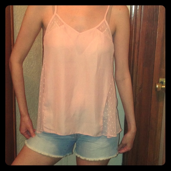 💞UO Kimichi Blue Pink Chiffon Tank S💞 - Picture 1 of 4