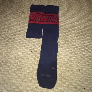 Navy blue / red high nike socks