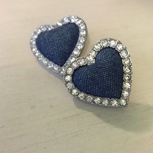 Denim Guess Heart Earrings