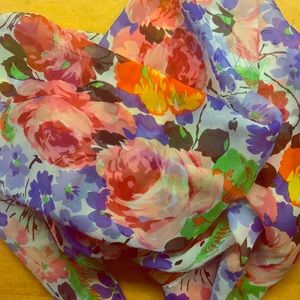 Betsey Johnson Floral Silk Scarf