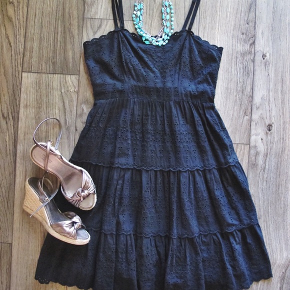 Forever 21 Heritage Black entirely Eyelet Dress