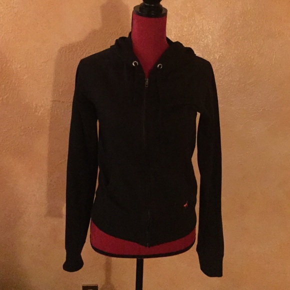 Pink Black Zip Up Hoodie