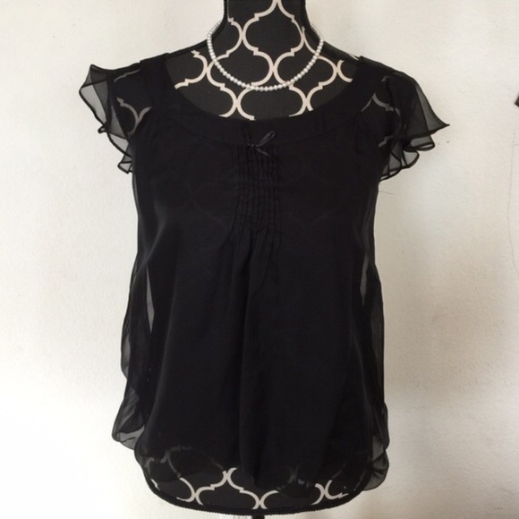 Black chiffon top - Picture 3 of 3