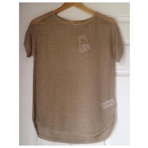 MICHAEL Michael Kors
Khaki Metallic Woven Mesh Top