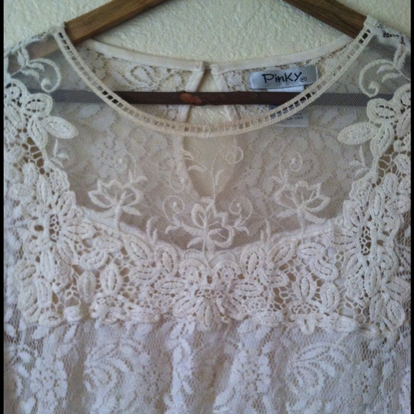 Cream Lace Dress - Picture 2 of 3