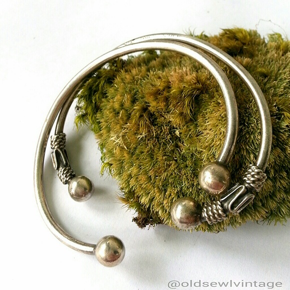 Vintage Jewelry - Vintage Sterling Silver Bracelet set of 2 bangles