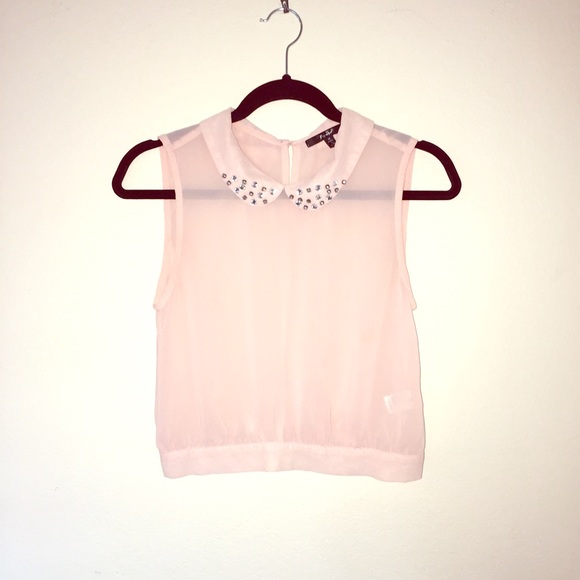 sheer top jeweled collar!