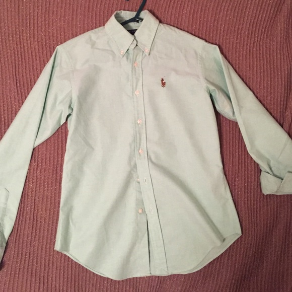 Women's classic fit mint green Ralph Lauren polo
