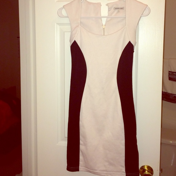 Black and white fitted dress