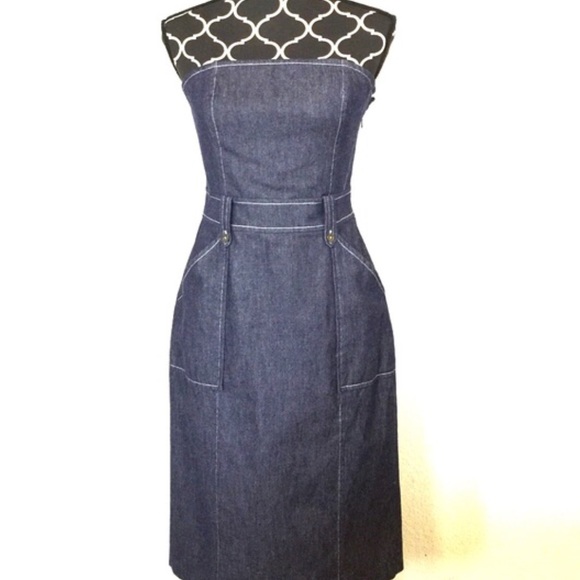 🎉HP🎉 "PrettyFlirty&Girly" Strapless denim dress - Picture 3 of 4
