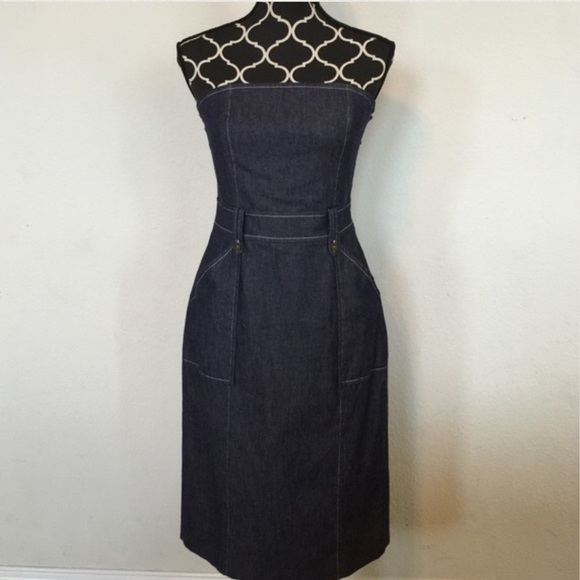 🎉HP🎉 "PrettyFlirty&Girly" Strapless denim dress - Picture 4 of 4