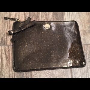 Kate Spade Black Patten Leather iPad Pouch/ Case