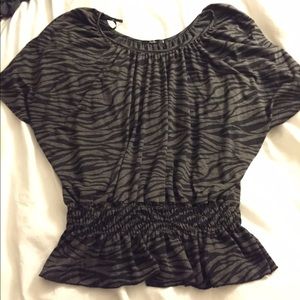 Papaya Zebra Print Peplum Top