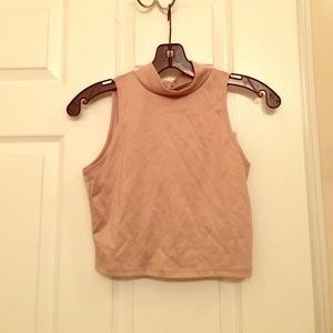 Tan crop top with open back