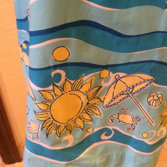 Lilly Pulitzer Turquoise Tasty Waves Halter Dress - Picture 2 of 4