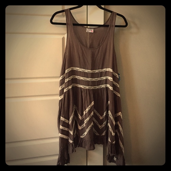 Free People Voile and Lace Trapeze Slip. Size S