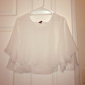 White flowy crop top