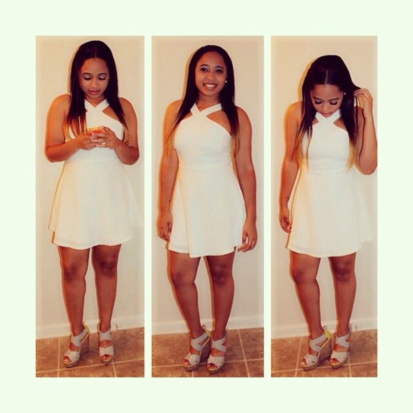 White skater dress