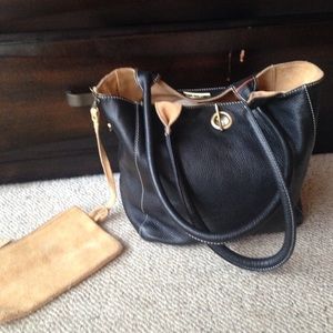 Super Cute Black Leather Bucket Bag, great quality