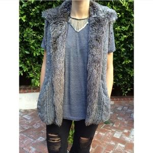 Zara Faux Fur Knit Vest