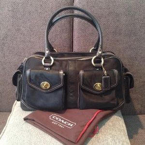 Coach Black Satin Satchel