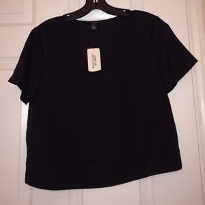 Black sheer crop top