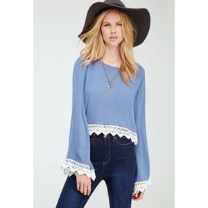 Bell sleeve lace top