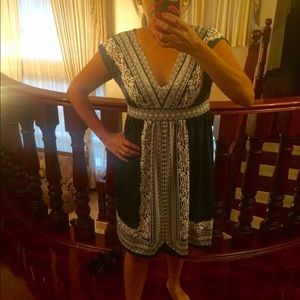 Blue and white dress