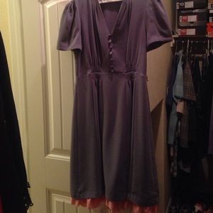 Betsy Johnson gray/pink trim dress