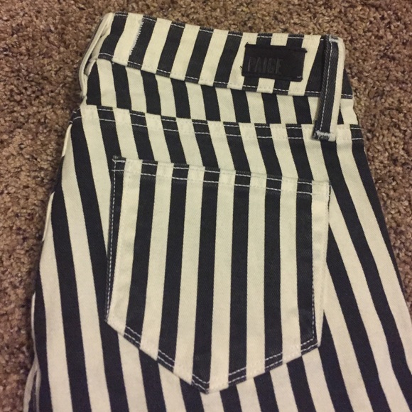 Paige denim with black and white stripe.